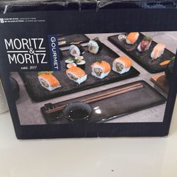 Complete Sushi Serving Set for 4 - VIDA 29 Piece Dinnerware with Plates, Miso Bowls, Chopsticks