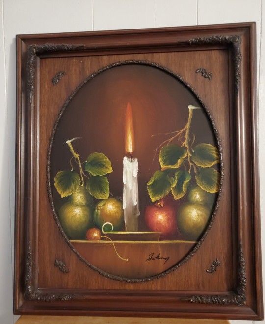 Oil Painting On Wooden Frame Wall Art 