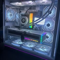Gaming PC RTX 4090, Ryzen 7 7800X3D, LCD Screen Water Cooler, 64GB Ram