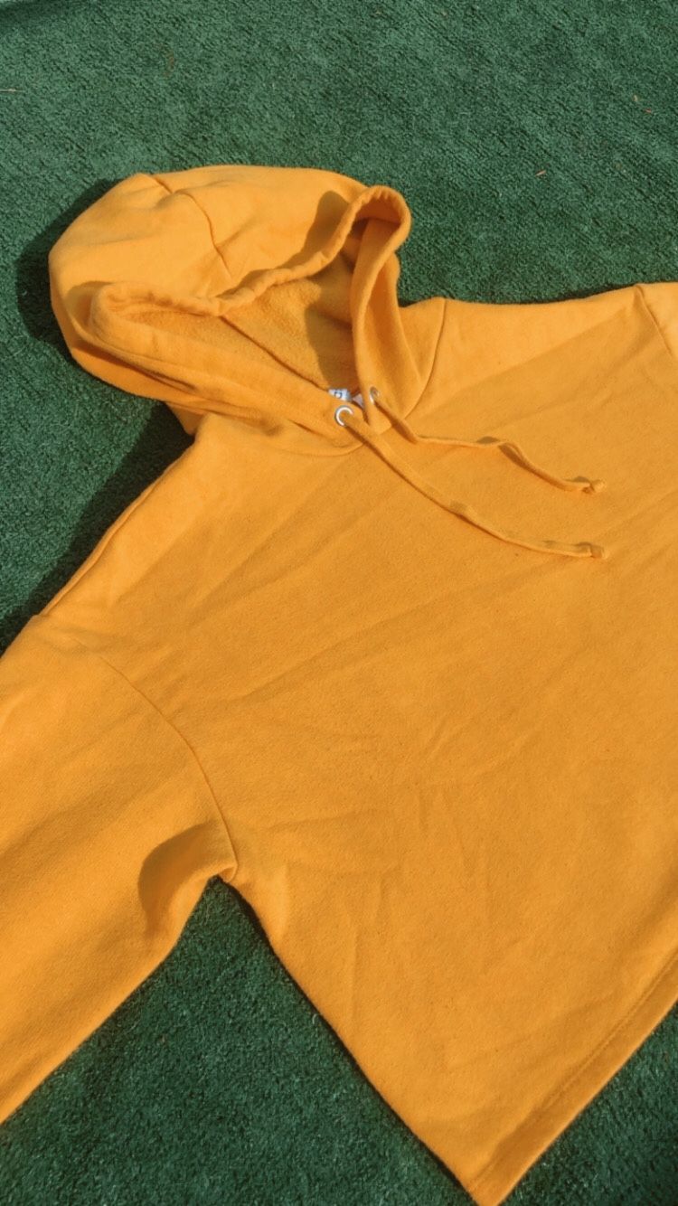 Yellow hoodie crop top