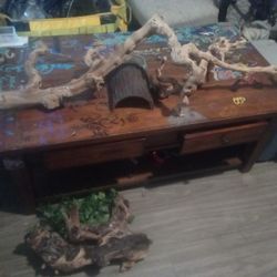 Aquarium Wood, Water Bowl And Resting Log
