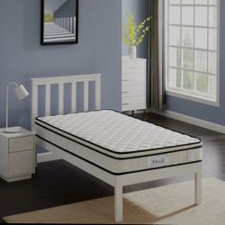 Twin Size Matteress With Bed Frame