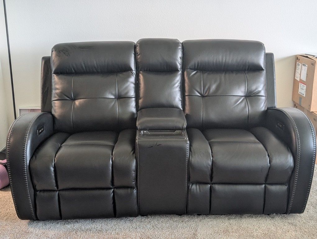 Black Reclining Zero-Gravity Sofa / Loveseat