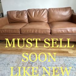 80” Vegan Leather Sofa
