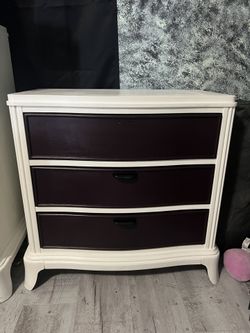 Refurbished white & purple dressers and nightstand