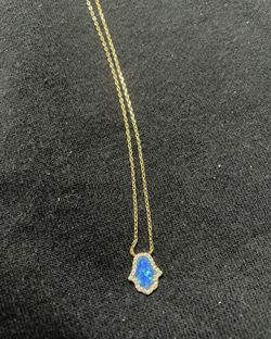 Hand Chain Blue With Cubic Zirconia Around