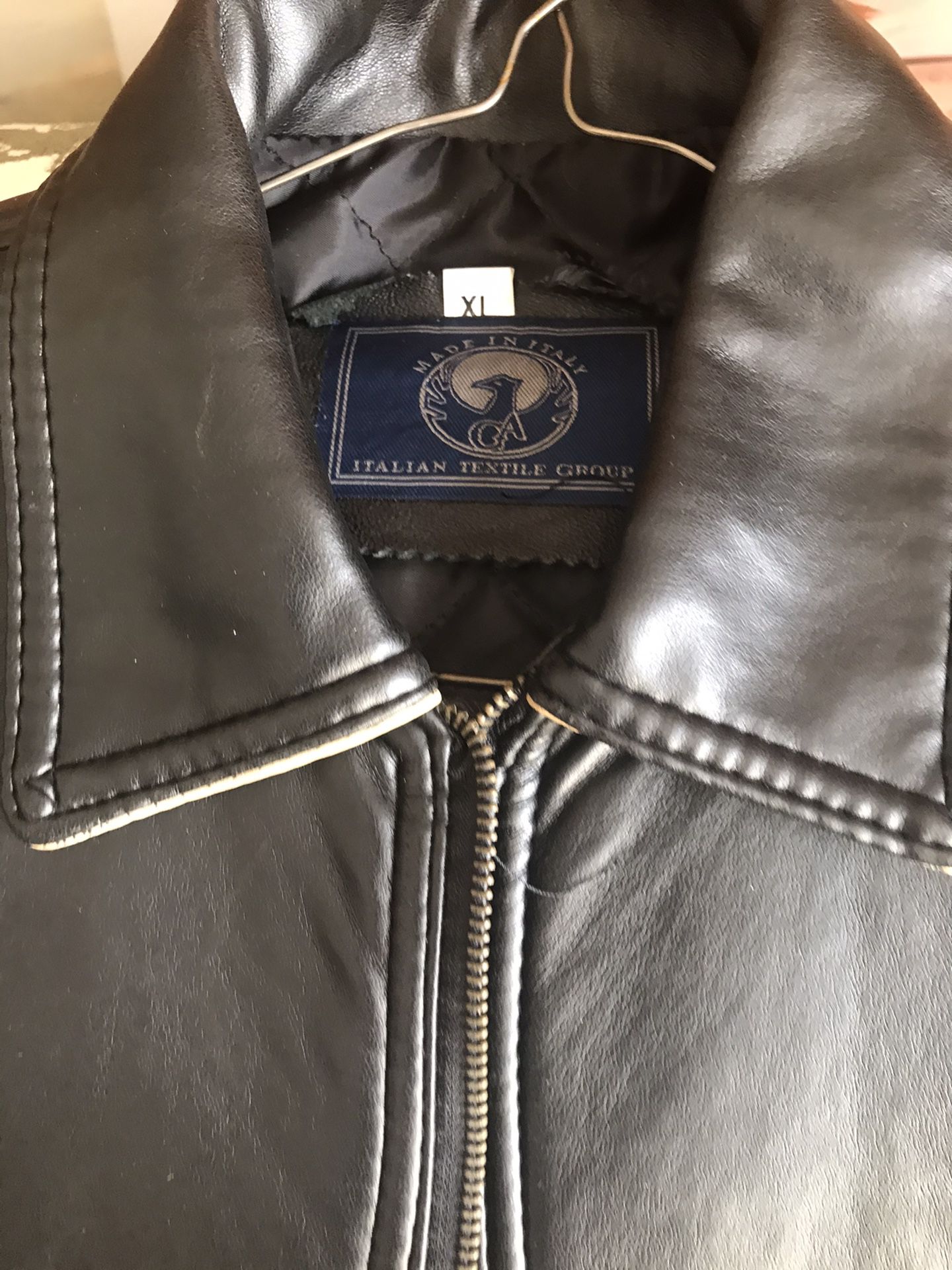 Italian textile group made in Italy faux leather jacket xl ladies