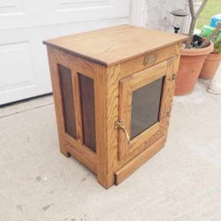 Vintage White Clad Cabinet With Glass Door 