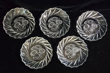 Crystal salad plates,  set of 5