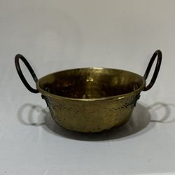 Old Brass Kettle With Repair 