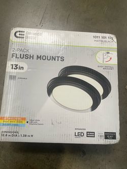 Open Box Commercial Electric 13" LED Flush Mount Lights 2-Pack