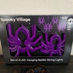 Set of 4 LED Hanging Spider String Lights New $14.00
