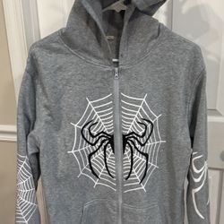 Child Size XL Spiderman Sweater Jacket Hoodie missing drawstring just $5