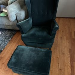 IKEA Strandmon Wingback Chair And Ottoman OBO