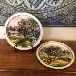 Vintage Metal Serving Trays - Set Of 2