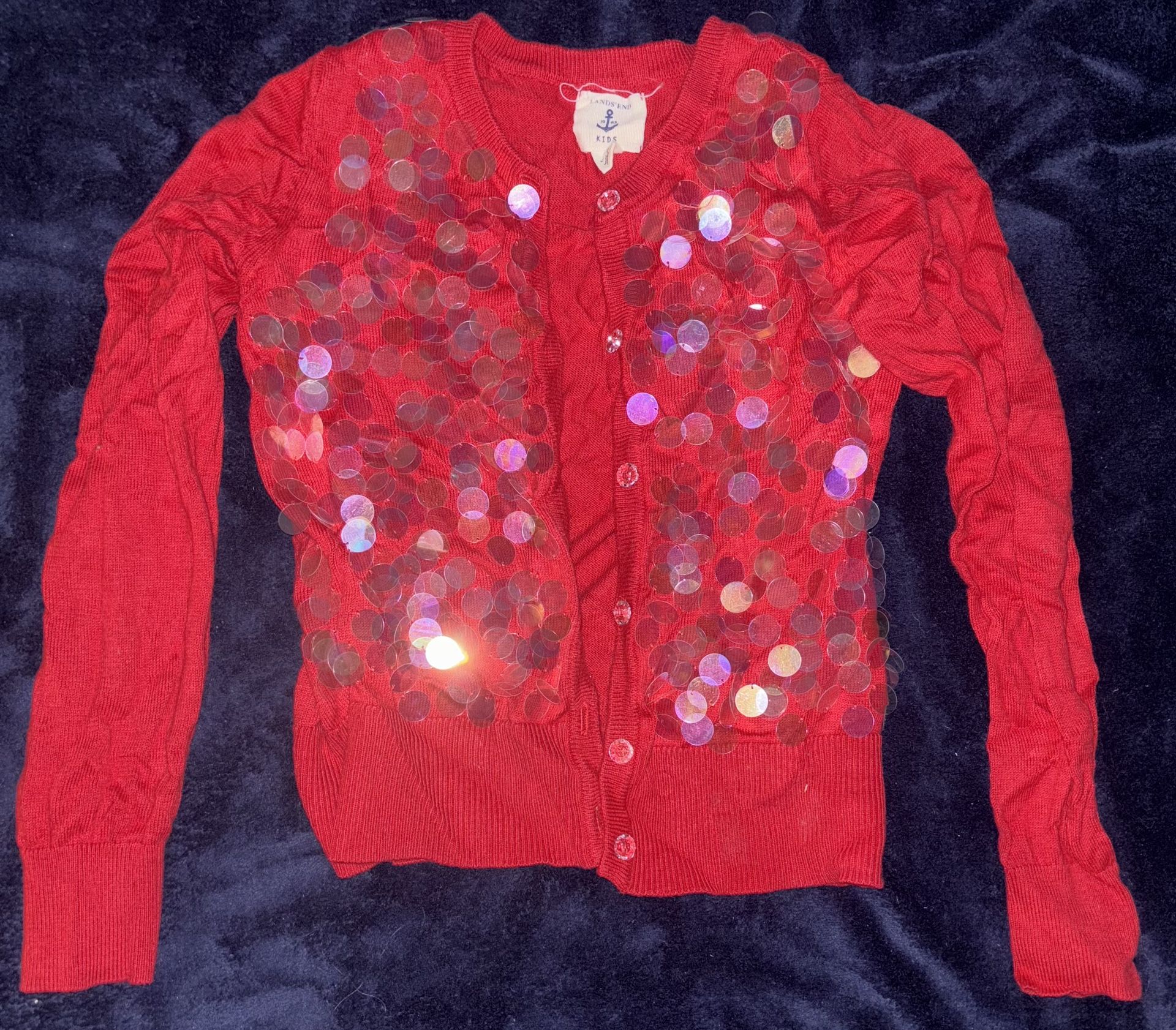 Lands’End Kids Button Down Jacket (Red Reflecting) Size 6X