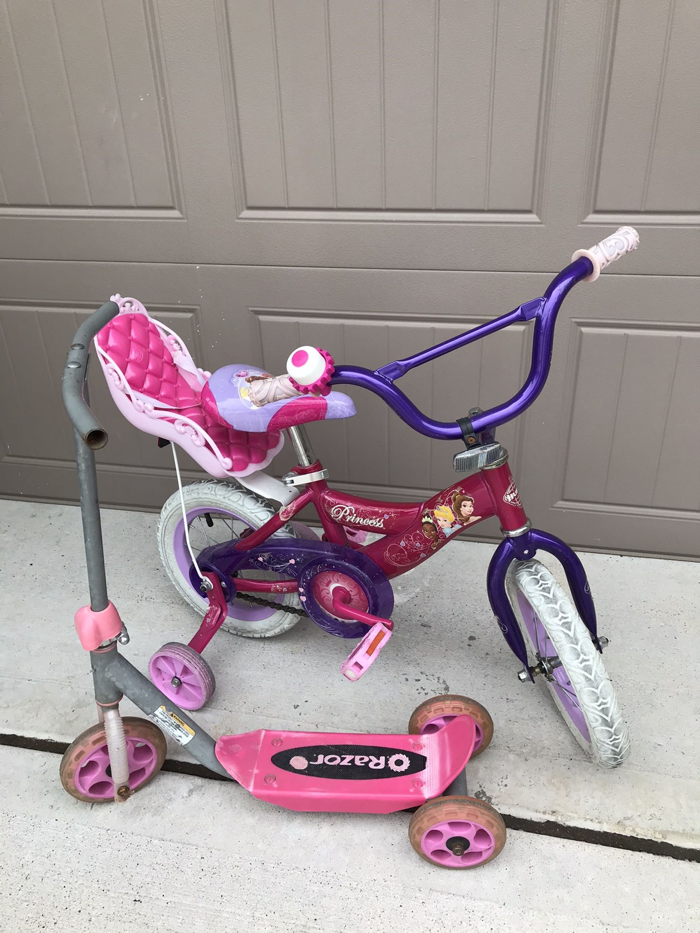 12” Princess Bike (Free Scooter)