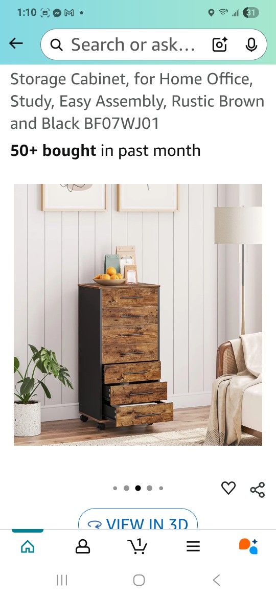 7 Drawer Wheeled Office Cabinet