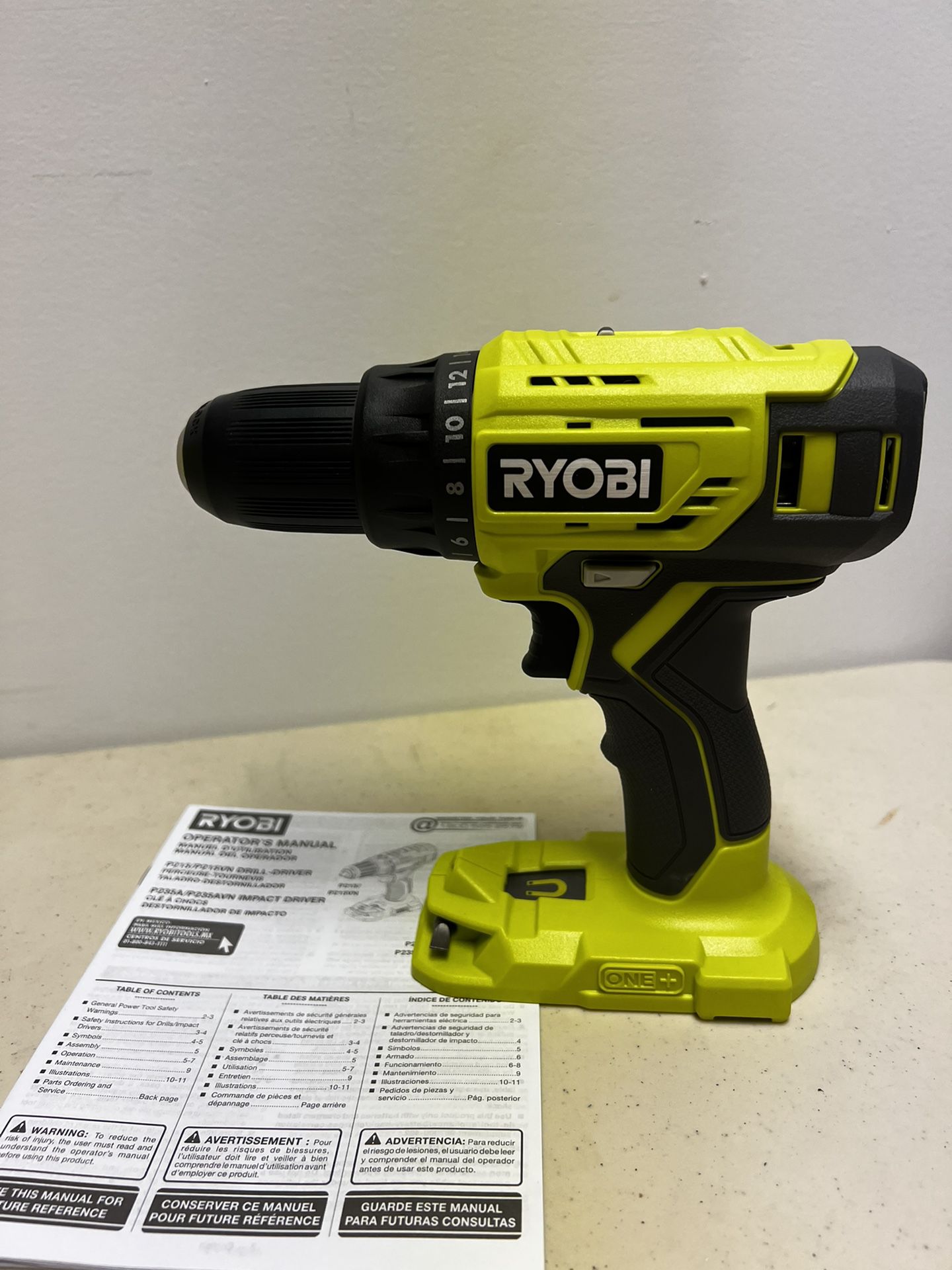 Ryobi One+ Power Drill/driver Cordless New Tool Only