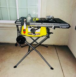RYOBI 15 Amp 10 in. Expanded Capacity Portable Corded Table Saw With Rolling Stand