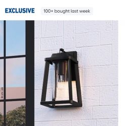 Quoizel Amsted 1 -Light 15.38-in H Matte Black Hardwired Outdoor Wall Light