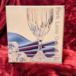 BEAUTIFUL MIKASA CRYSTAL GOBLET SET BY PARK LANE - BRAND NEW IN BOX