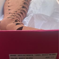 Shoedazzle Heeled Boots Dust Blush. New. 7.5