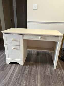 Wood Desk with Drawers