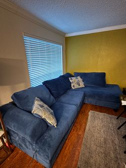 Large Sectional Blue Couch