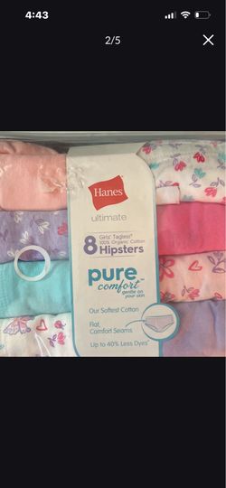 8 PR NEW GIRLS HANES HIPSTERS UNDERWEAR. SIZE 14.