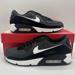 Nike Men's Air Max 90 Casual Shoes - Smoke Grey Black White - Size 10