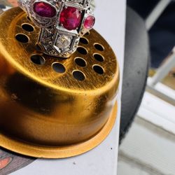 Art Deco Burma Ruby And Diamond Ring 18k