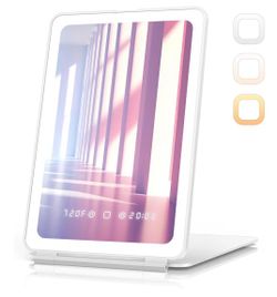 Mirror with Time & Temperature Display Travel new 