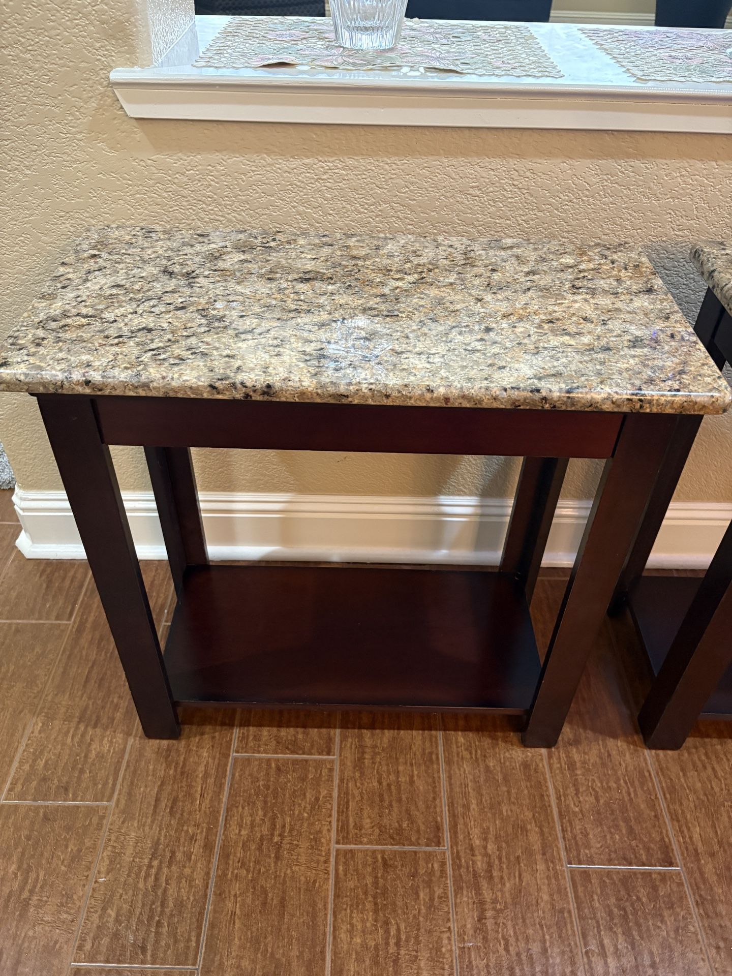 Side Table / End Tables With Granite Top