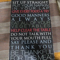 Kitchen Rules Sign Decor