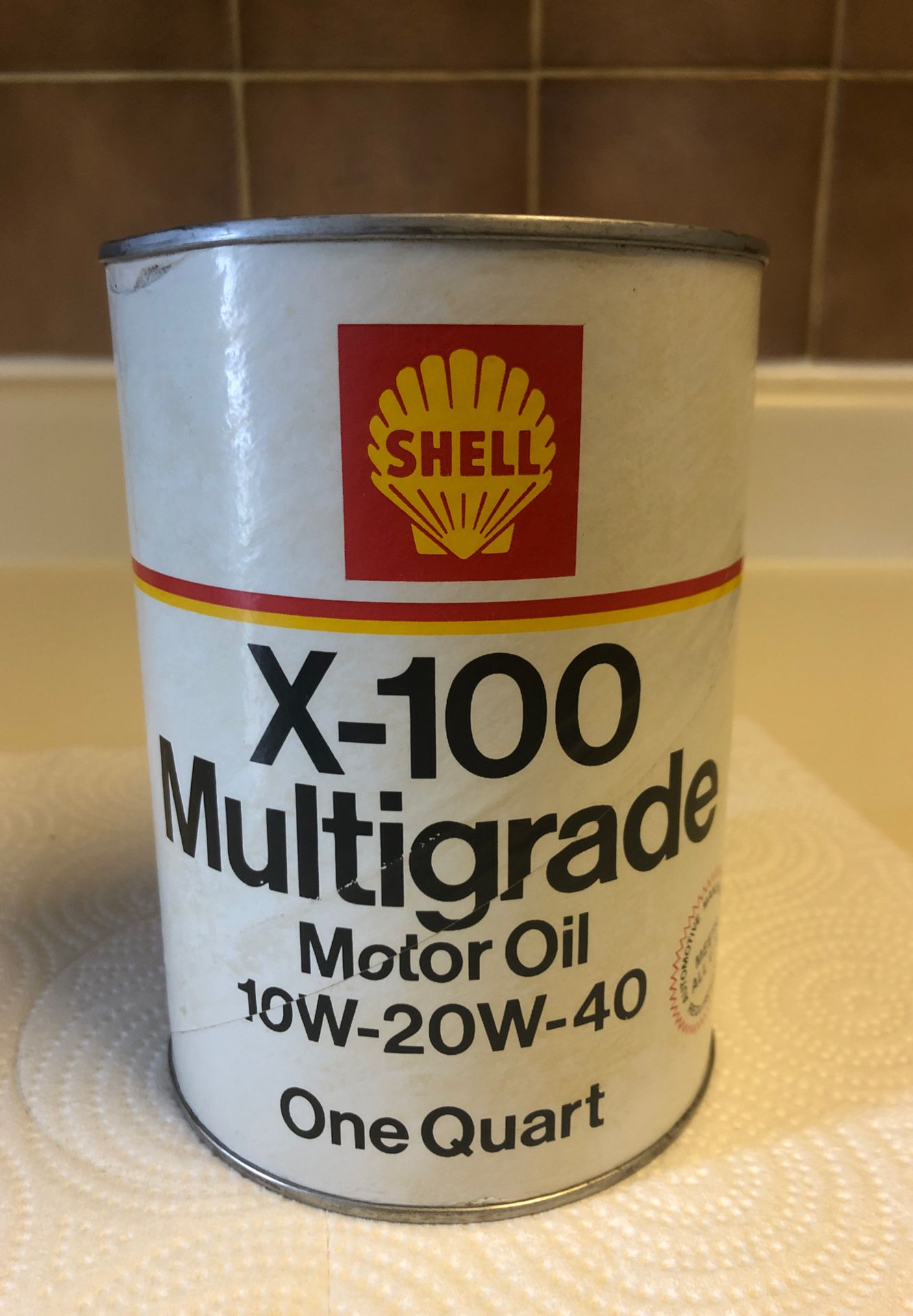 Vintage full oil can