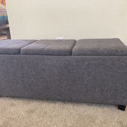 Coffee Table/Bench With Storage And Convertible Top