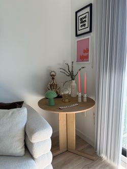 Round wooden table