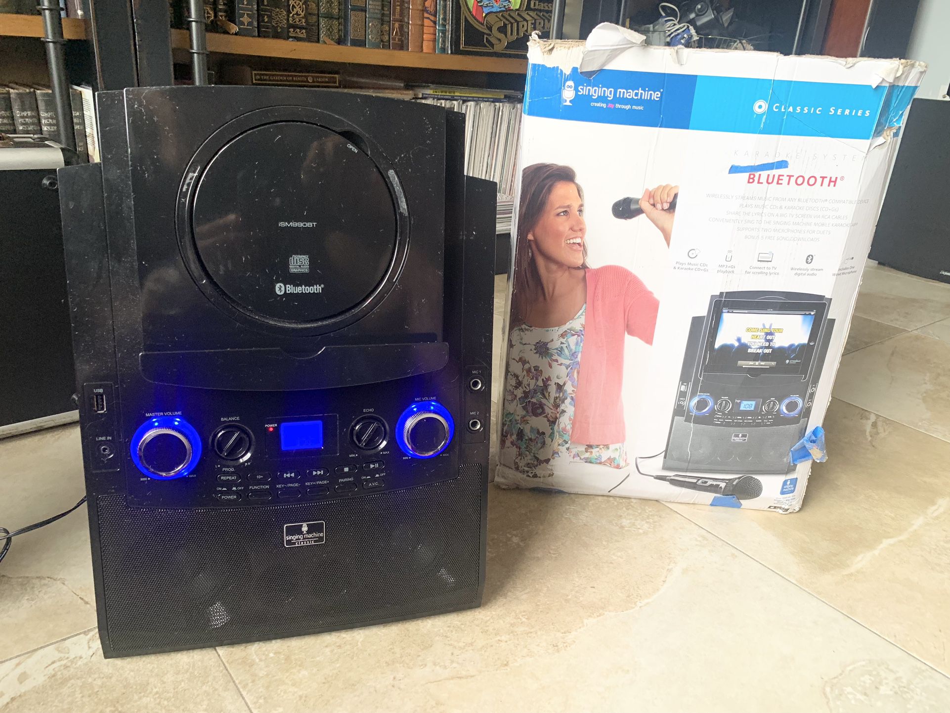 Bluetooth Karaoke System + 🎤 + Music 🎵 In Box