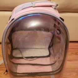 Pink Cat Carrier Bubble Backpack Used One Time