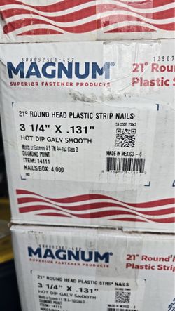 Galvanized nails 3 1/4" X.131"