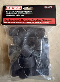 26 Pcs Replacement Abrasive Sanding Sleeves 1” Dia X 1”W