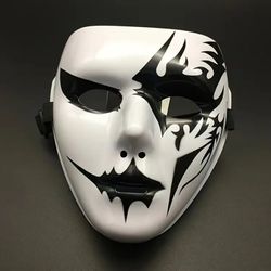 Halloween Mask, White & Black Full Face- Halloween Costume Accessories 🎭💀✨️
