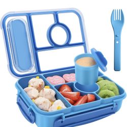 Amathley Bento box adult lunch box,lunch box kids,lunch containers for Adults/Kids/Toddler,5 Compartments bento Lunch box for kids with Sauce Vontaine