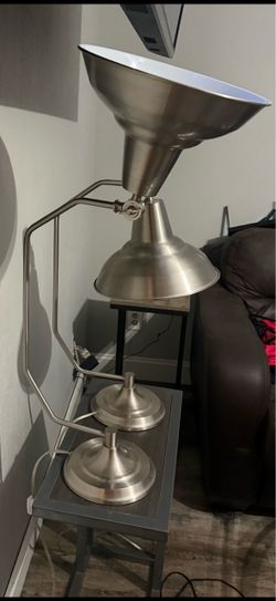 Brushed Nickel Industrial Floor Lamp
