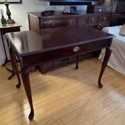 Vintage Mahogany Queen Anne Desk - Single Drawer, Cabriole Legs - $450 OBO