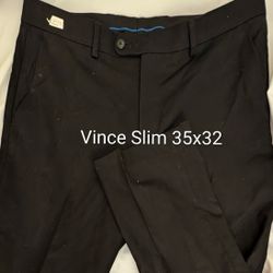 NEW Mens Black Dress Pants By Vince Camuto Slim 34x32 Brand Gives You 1" So 35x32 Very Deep Pockets