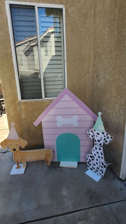 Dog themed party cutouts backdrops