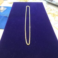 10 K Y Solid Gold 3mm Hollow Rope Chain 20 Inches