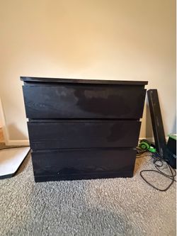 Black IKEA 3 Drawer Dresser  – Modern Minimalist Style